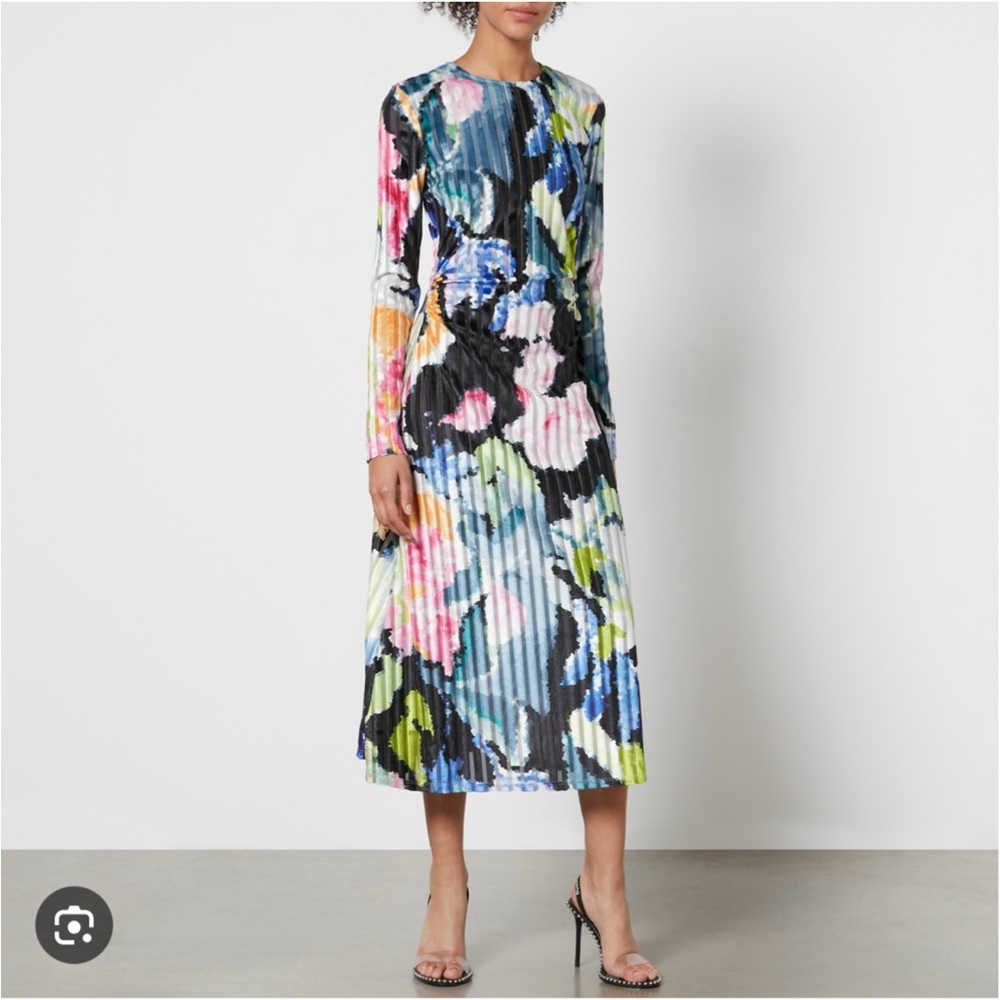 Stine Goya Floral Multicolor Long Sleeve Dress
